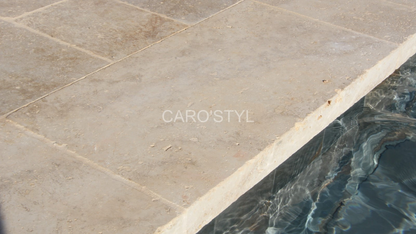 MARGELLE TRAVERTIN BEIGE 5 CM BORD DROIT