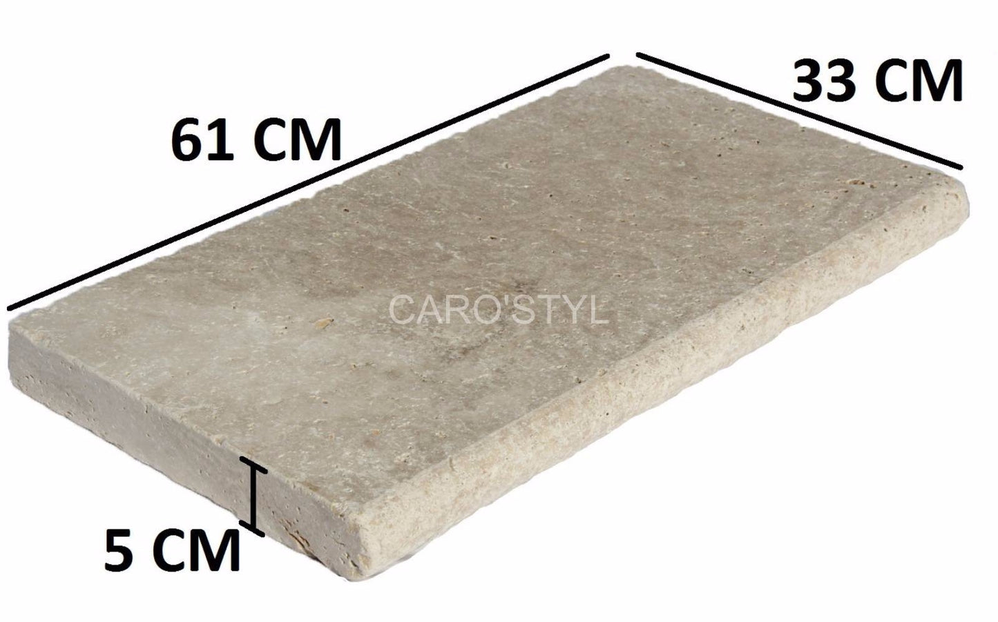 MARGELLE TRAVERTIN BEIGE 5 CM BORD ROND