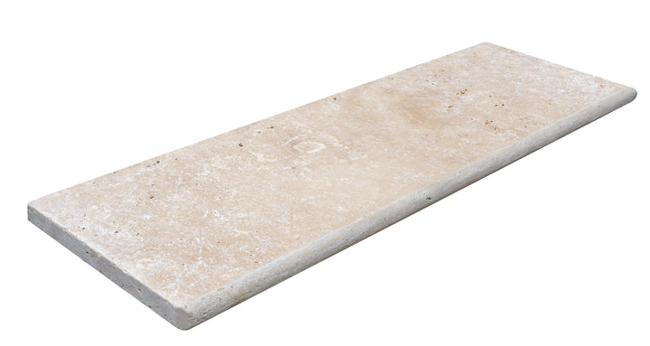 MARGELLE/MARCHE  TRAVERTIN BEIGE 100x33x3 CM BORD ROND